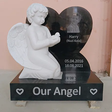 Vetrina di sculture commemorative in pietra personalizzate